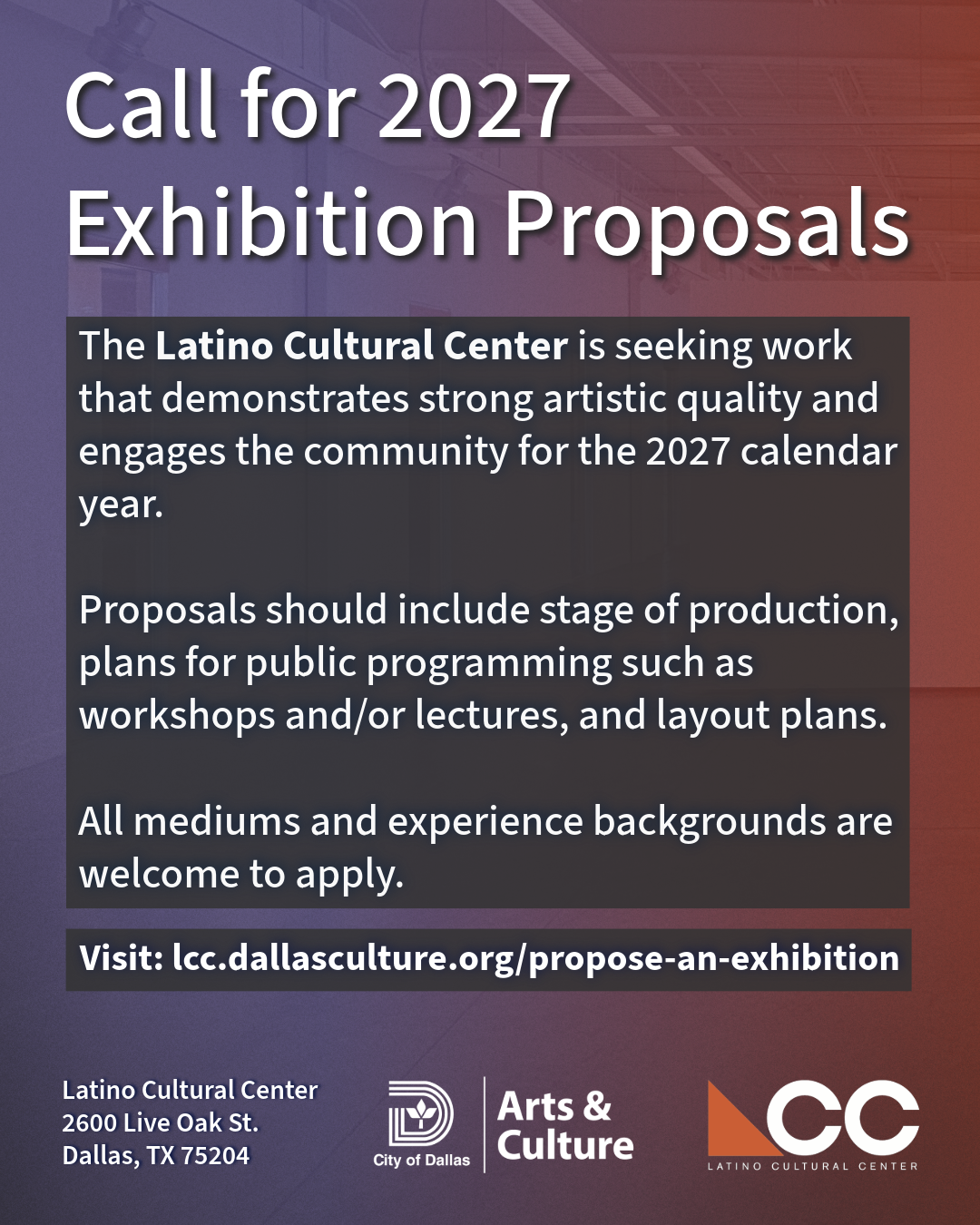 2027 Exhibition Open Call
